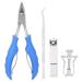 Nail Clippers Set Double Spring Toenail Clippers Ingrown Fingernail Toenail Tools Kit Nail Pedicure Clippers Toenail Corrector Professional Manicure Pedicure Tool(blue)