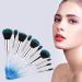 Acrylic Diamond Handle Makeup Brush Set for Full Face Application - 5 Light Blue Brushes - Buy Online on GoSupps.com