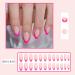 24 Pcs Hot Pink French Tip Press-On Nails | Short Almond Fake Nails - Reusable Acrylic Full Cover for Women - Buy Online on GoSupps.com
