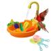 SGQCAR Bird Bathtub,Automatic Parrot Bathtub with Faucet,Bird Bath Sink for Parakeets,Budgie,Cockatiel,Conure and Small Birds New Orange