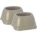 Grey Spaniel Dog Puppy Bowls Set - 2x 0.6L Non-Slip Pet Food Water Dishes - Buy Online on GoSupps.com