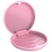 Dnom dose of bite can denture container tooth rail box prosthesis box braces box spanging box can for denture prosthesis box protes container denture box pink round with silicone mat pink bowl + pink silicone mat