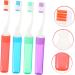 Marmerdo 4-Piece Travel Toothbrush Set - Foldable Miniature and Durable for Camping & Household Use | Premium Tongue Cleaner & Travel Accessories - Buy Online on GoSupps.com