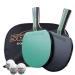 Senston Ping Pong Paddles Table Tennis Paddle, Ideal for Entertainment or Competition - Ping Pong Paddle Set with Advanced Speed, Control and Spin 5-Ply Green