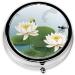 Dragonfly Water Lily Mini Round Pill Box | 3 Compartment Portable Pill Organizer for Travel Home & Office - Buy Online on GoSupps.com