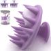(2 pieces) one-piece solid silicone-mold-resistant scalp massage brush scalp massager head massage brush massage brush hair shampoo brush wakisaki (purple)