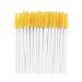 50Pcs New Crystal Rhinestone Handle Makeup Disposable Eyebrow Applicator Eyelash Brush Mascara Spiral Wands Lash Curling Comb(yellow)