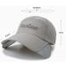 Adjustable Mesh Baseball Cap - Retractable Brim Sun Visor Hat with Letter Logo Embroidery | Travel Sport Dad Hat for Men and Women - Black - Buy Online on GoSupps.com