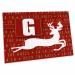 3dRose Letter G Monogram Christmas White Reindeer Deck The... - Desk Pad Place Mats (dpd-262645-1)