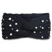 PiriModa women's knitted pearl headband ear warmer winter headband hairband crocheted black