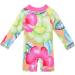 HUAANIUE Baby Girls Zip Swimsuit | 3-4 Years | UPF 50+ Sun Protection | Greenhotpink Swimwear - Buy Online on GoSupps.com