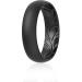 ThunderFit Women Silicone Wedding Bands, Breathable Leaf Cross Pattern Wedding Rings - 5.5 mm Wide Black 3.5 - 4 (14.9mm)