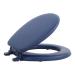 Soft Standard Vinyl Toilet Seat, Navy - 17 Inch Soft Vinyl Cover with Comfort Foam Cushioning - Fits All Standard Size Fixtures - Easy to Install Fantasia by Achim Home Decor Navy 17 Inch Vinyl