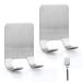 2 pieces Razor bracket shower silver razor shower shower without drilling stainless steel razor holder robust self -adhesive razor hanger shower suitable for door wall bathroom kitchen