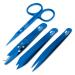 Precision Personal Grooming Set Professional Quality Stainless Steel Luxury Tweezers + Nail Scissor in Titanium Blue Perfect for Ingrown Hair  Eyebrow Hair  Nose and Facial Hairs Great for Splinters