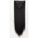 S-noilite - 8 Clip-in Hair Extensions - Smooth and Soft Natural Hair Extensions - 58cm/22.8 inches - Black Black 23 Inch