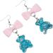 Feyley Fashion Bowknot Earrings | Colorful Resin Dripping Bear Trailer Danglers | Unique Cartoon Sweets Jewelry Gift - Buy Online on GoSupps.com