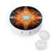 Colorful Geometry Flowers Contact Lens Travel Kit Portable Cute Contact Box with Mirror for Daily Outdoor