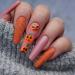 24 Pieces Fashionable Moon Star Pattern Fake Nail Tips Halloween Style Ballerina Removable Fake Nails Manicure Tools (Color : 07)