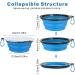 Foldable Travel Dog Bowls - 2 Pack with Lids & Hooks | Safe Silicone Feeding Bowls for Dogs & Cats | 1000ml Blue & Black for Hiking & Camping - Buy Online on GoSupps.com