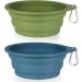 SLSON 2-Pack Collapsible Dog Bowls 600ML - Navy Blue/Dark Green - Integrated Molding Travel Bowls for Pets - No Plastic Rim - Ideal for Walking, Traveling, Outdoors - Buy Online on GoSupps.com