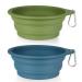 SLSON 2Pack Dog Bowl Pet Collapsible Bowls,Integrated Molding Travel Bowl No Plastic Rim Pet Feeding Bowls for Walking Traveling Outdoors,600ML Navy Blue+Dark Green
