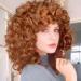 Shop Porsmeer Afro Wig for Women | Synthetic Large Loose Kinky Curly Wig in Medium Copper Brown - Perfect for Natural Style - Buy Online on GoSupps.com