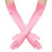 NQEUEPN Women Long Gloves Long Elbow Satin Gloves 21" Stretchy 1920s Opera Gloves Hand Care Moisturizing Gloves for Women Girls Evening Party Dance (Pink)