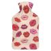 Woman Lips Hot Water Bottle With Cover Plush Bed Bottle Hand Warmer For Adults And Children 26.5X15.3cm