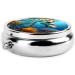 Blue Seahorse Round Pill Box | 3 Compartment Organizer | Portable Travel Medication Case - Buy Online on GoSupps.com