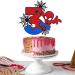 Spider Superhero 3rd Birthday Cake Topper for Boys Girls - Large Size Double Sided Glitter Spider Cake Topper - Buy Online on GoSupps.com