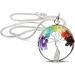 Handcrafted Tree of Life Pendant with Natural Seven Chakra Gemstones - Feng Shui Jewelry for Men & Women - Buy Online on GoSupps.com