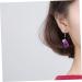 1 Pair Funny Earbob Earrings Earings for Women Ear Hook Jewelry Ear Dangle South Cute Girl 4.5X0.8cm Purple - Buy Online on GoSupps.com