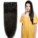 Clip In Extensions Real Hair Remy Hair Extension Real Hair Thin 8 Wefts 18 Clips 55cm - 75g - (#1B Natural Black)
