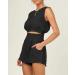 Automet Women's Summer 2 Piece Outfit Set - Sleeveless Crop Top and High Waisted Shorts with Pockets | Black - Size Medium - Buy Online on GoSupps.com