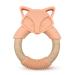 Teething Toy for Babies Santi & Me Wooden Rings Chew Toys Relief Teether Toys for Boys and Girls(Fox)
