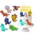Miniature 3D PVC Dinosaur Cake Topper Set - Gold Acrylic Happy Birthday Sign 8 pcs Big Bright Food-Safe Dino s - Ideal for Kids Party Wild One Cake Decor Baby Celebrations