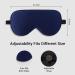 LaCourse 100% Natural Mulberry Silk Eye Mask for Sleeping with a Travel Pouch Both Sides 19 Momme Organic Silk Adjustable Silk Sleep Eye Mask for Women & Men Navy Blue - Buy Online on GoSupps.com