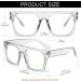 NIDOVIX Square Blue Light Blocking Glasses - Trendy Thick Frame for Men & Women - Non-Prescription Transparent Grey 50mm - Buy Online on GoSupps.com