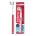 BALENE - Double-sided toothbrush for brushing the inner face soft hardness coral color