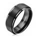 JEROOT Titanium Magnetic Rings for Men Women Step Edge Sleek Design Magnetic Rings 2 Strong Magnets with Jewelry Gift Box Black 8mm R 1/2(3500 Gauss) Black-8mm R 1/2