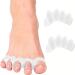 Toe spreader silicone toe separator correction for all toes 2 pieces of silicone toe separators for pedicure toe correction hallux valgus footpieces spreader universal size for women and men (white) white