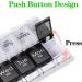 Large Weekly Pill Organizer for Travel, 2 Times a Day Medication, Vitamins, Fish Oil - Easy Push Button Design - Black & White - Buy Online on GoSupps.com