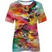 Plus Size Tie Dye Printed Short Sleeve T-Shirt for Women - Crew Neck Graphic Tee - Casual Loose Fit Blouse - Medium, Multicolor - Buy Online on GoSupps.com