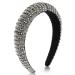 Scicent hair jewelry wedding rhinestone stems glittering crystal glitter hair band fashionable headflows thick padded wide sponge hair ripe for women and girls (silver) - 16422