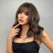 EMMOR Short Curly Wavy Bob Wig with Bangs - Brown | Shoulder Length Synthetic Heat Resistant Wig for Women - Buy Online on GoSupps.com