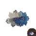 Fashion Rhinestone French Barrette Hair Clip  Two-Tone Floral Flower Hairpin Clip Headdress for Women Ladies Hair Accessories (Blue)