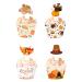 48 Pieces Thanksgiving Cupcake Toppers Cupcake Wrappers Kit Pumpkin Fall Cake Toppers for Harvest Day Autumn Cake Decoration(4 Style)