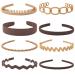 Unisex Plastic Headband Set - 8Pcs Hair Bands for Men and Women - Non Slip Sports Headbands in Khaki and Coffee - Buy Online on GoSupps.com
