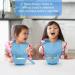 Vicloon Silicone Baby Feeding Set - 4Pcs Weaning Set with Suction Plate, Bib, Spoon & Fork | BPA-Free Toddler & Kids Bowl Set - Blue - Buy Online on GoSupps.com